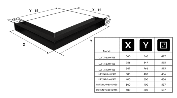 71223_rys-tech-kratki-luft-n-9-45s Kratka kominkowa LUFT narozna 90°